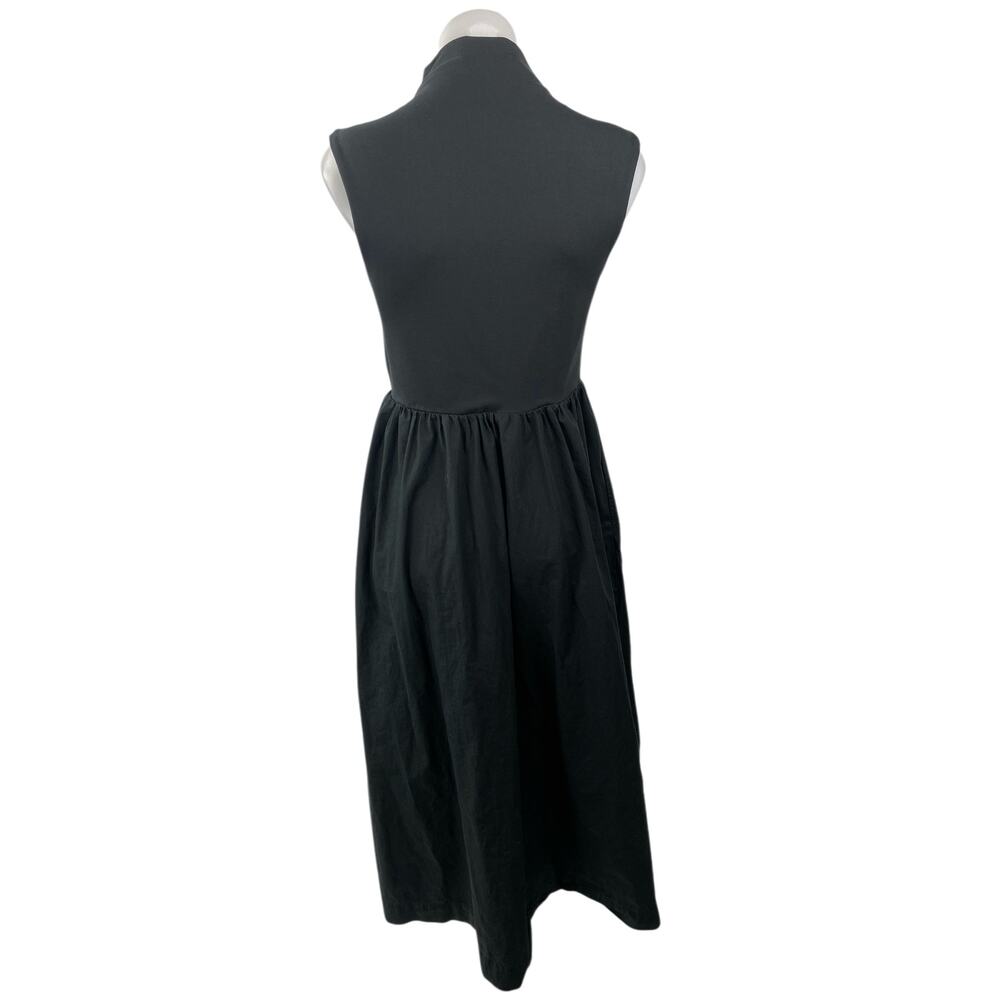 J.Crew Women's Black Sleeveless Turtleneck Tank Pleated A Line Midi Dress Size S - Picture 4 of 6